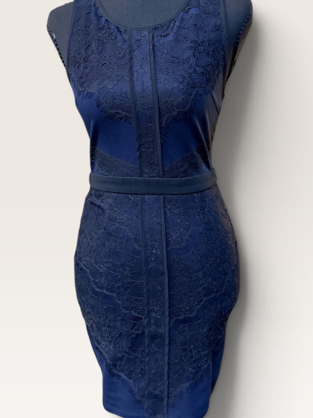 Astr Navy Lace Sheath Dress size small